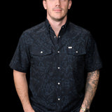 The Carson in Black Short Sleeve Snap