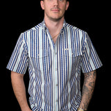 The Wyatt - Blue Short Sleeve Snap