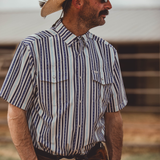 The Wyatt - Blue Short Sleeve Snap