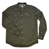 CORE - Men's Olive Green Long Sleeve Snap Shirt