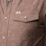 The Carson in Brown - Long Sleeve Snap Shirt
