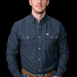 The Silas in Black- Long Sleeve Snap Shirt