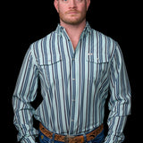 The Jackson in Blue - Long Sleeve Snap Shirt