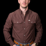 The Collin in Brown- Long Sleeve Snap Shirt