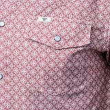 Diamond Short Sleeve Snap Shirt Red