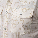 The Carson in Beige Short Sleeve Snap