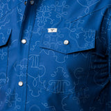 The Carson in Blue Short Sleeve Snap