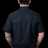 The Carson in Black Short Sleeve Snap