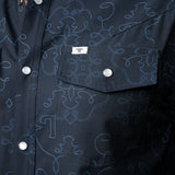 The Carson in Black Short Sleeve Snap