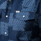 The Dallas in Blue Short Sleeve Snap