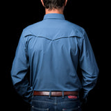 CORE - Men's Blue Long Sleeve Snap Shirt