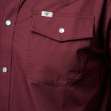 CORE - Men's Maroon Long Sleeve Snap Shirt