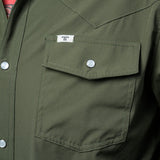 CORE - Men's Olive Green Long Sleeve Snap Shirt