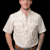 The Carson in Beige Short Sleeve Snap