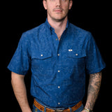 The Carson in Blue Short Sleeve Snap