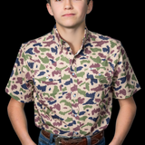 Kid's Camo Short Sleeve Snap Shirt