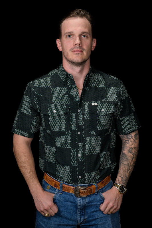 The Dallas - Green Short Sleeve Snap (FINAL SALE)