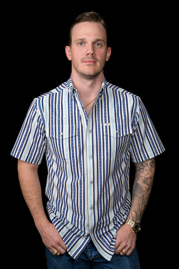 The Wyatt - Blue Short Sleeve Snap (FINAL SALE)