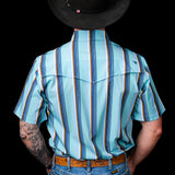 The Tristan in Blue - Short Sleeve Snap