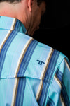 The Tristan Short Sleeve Pearl Snap Shirt in Blue (FINAL SALE)