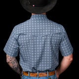The Emerson Short Sleeve Pearl Snap Shirt in Blue