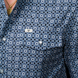 The Emerson Short Sleeve Pearl Snap Shirt in Blue