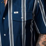 The Hatfield Short Sleeve Pearl Snap Shirt in Blue