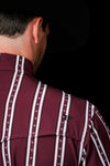 The Tucker Short Sleeve Pearl Snap Shirt in Maroon