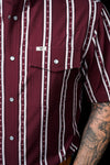 The Tucker Short Sleeve Pearl Snap Shirt in Maroon