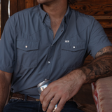 CORE - Men's Blue Short Sleeve Snap Shirt