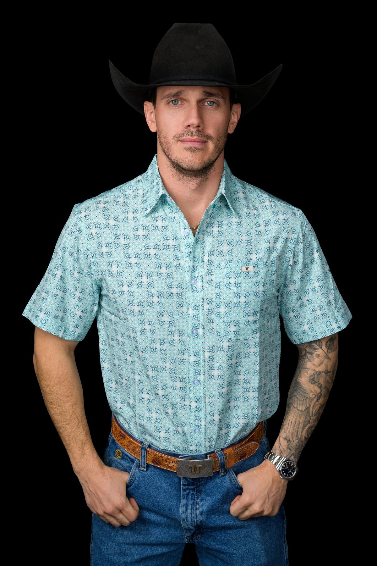 Short Sleeve Button Up Printed Shirt
