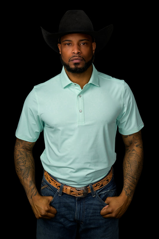 The Carson Pearl Snap Polo in Mint (FINAL SALE)