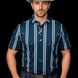 The Rhett Pearl Snap Polo in Blue