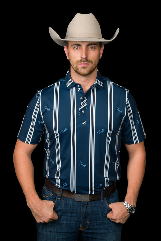 The Rhett Pearl Snap Polo in Blue