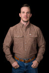 The Carson in Brown - Long Sleeve Snap Shirt (FINAL SALE)