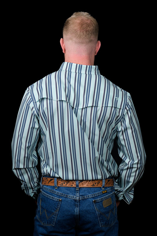 The Jackson in Blue - Long Sleeve Snap Shirt (FINAL SALE)