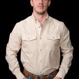 The Collin in Cream - Long Sleeve Snap Shirt