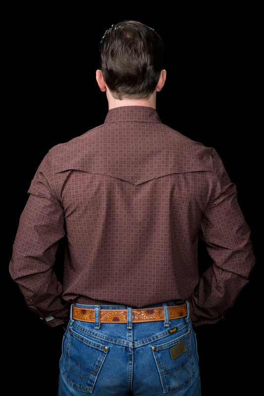 The Collin in Brown- Long Sleeve Snap Shirt (FINAL SALE)