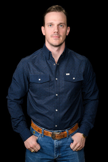 The Collin in Black- Long Sleeve Snap Shirt (FINAL SALE)