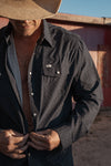 The Collin in Black- Long Sleeve Snap Shirt (FINAL SALE)