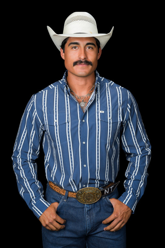 The Tucker in Blue - Long Sleeve Snap Shirt (FINAL SALE)