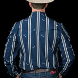 The Rhett Long Sleeve Pearl Snap in Blue