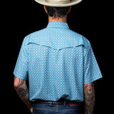 Diamond Short Sleeve Snap Shirt Blue