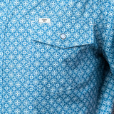 Diamond Short Sleeve Snap Shirt Blue