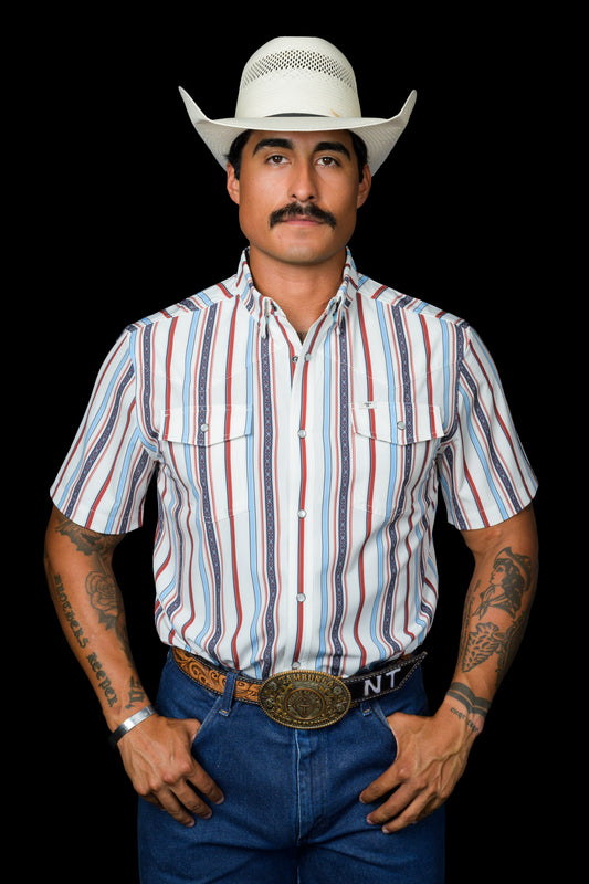The Brooks in White - Short Sleeve Snap (FINAL SALE)
