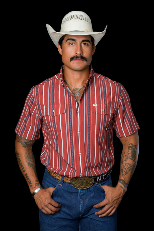 The Brooks in Red - Short Sleeve Snap (FINAL SALE)