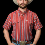 The Brooks in Red - Short Sleeve Snap