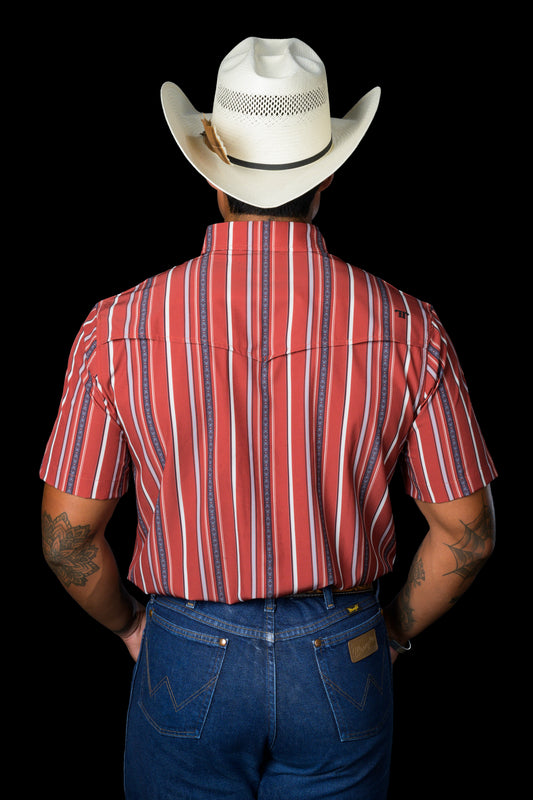 The Brooks in Red - Short Sleeve Snap (FINAL SALE)