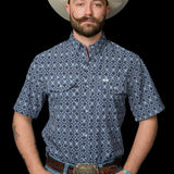 The Connor in Blue - Short Sleeve Snap