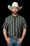 The Tucker in Green - Short Sleeve Pearl Snap